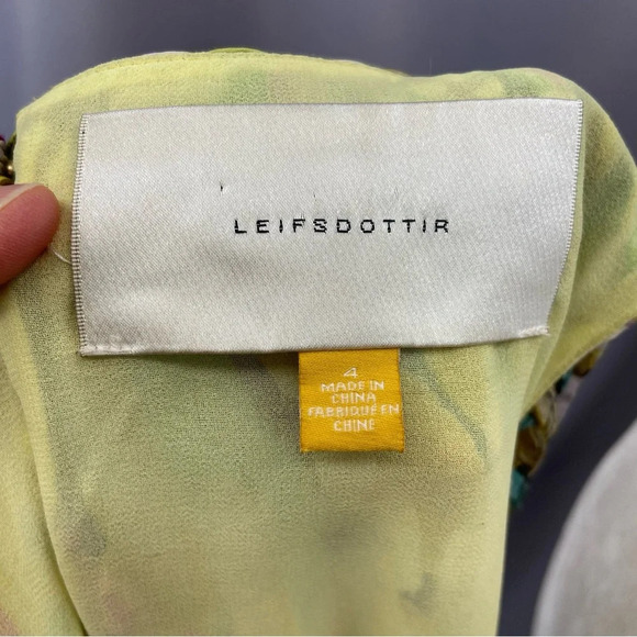 Anthropologie Leifsdottir rainbow confetti silk ruffle sleeveless Shift dress 4 - Picture 9 of 11